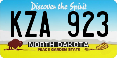 ND license plate KZA923