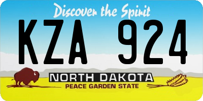 ND license plate KZA924