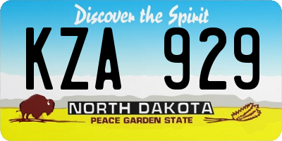 ND license plate KZA929
