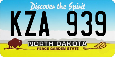 ND license plate KZA939
