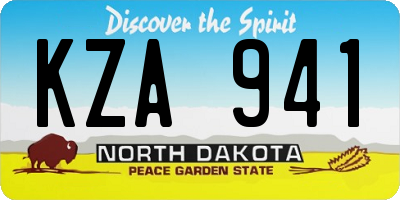 ND license plate KZA941