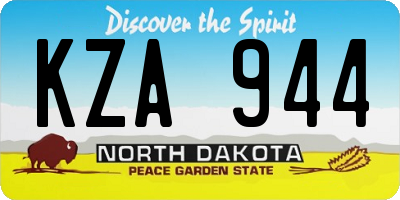 ND license plate KZA944