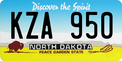 ND license plate KZA950
