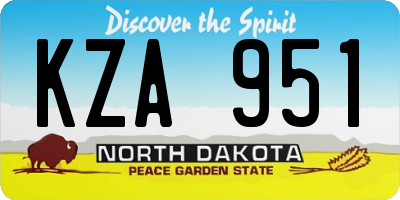 ND license plate KZA951