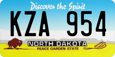 ND license plate KZA954