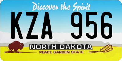 ND license plate KZA956
