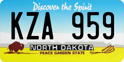 ND license plate KZA959