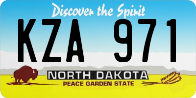 ND license plate KZA971