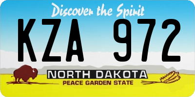 ND license plate KZA972