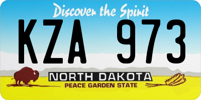 ND license plate KZA973