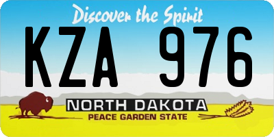 ND license plate KZA976