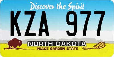 ND license plate KZA977