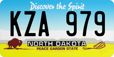 ND license plate KZA979
