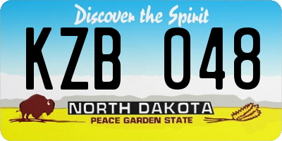 ND license plate KZB048