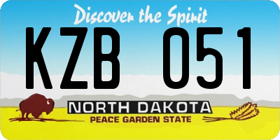 ND license plate KZB051
