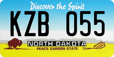 ND license plate KZB055