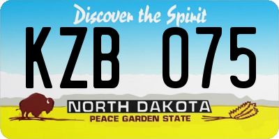 ND license plate KZB075