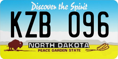 ND license plate KZB096