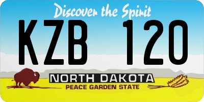 ND license plate KZB120