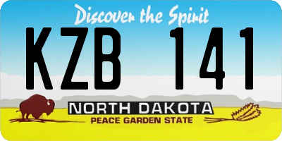 ND license plate KZB141