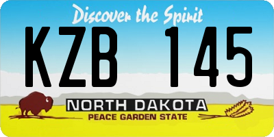 ND license plate KZB145