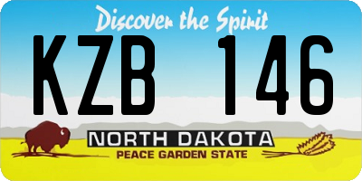 ND license plate KZB146