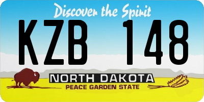 ND license plate KZB148