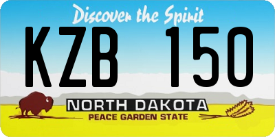 ND license plate KZB150