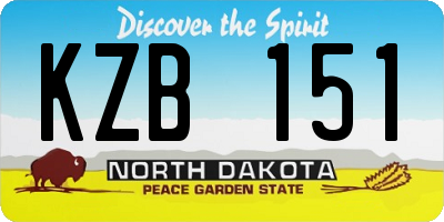 ND license plate KZB151