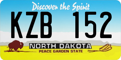 ND license plate KZB152
