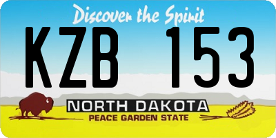 ND license plate KZB153