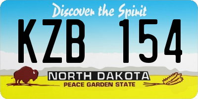 ND license plate KZB154