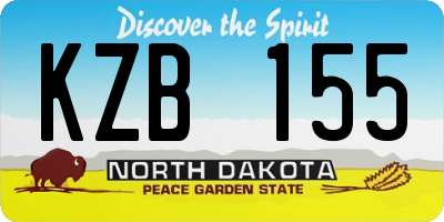 ND license plate KZB155