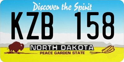 ND license plate KZB158