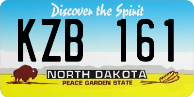 ND license plate KZB161