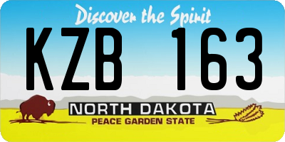 ND license plate KZB163