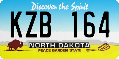 ND license plate KZB164
