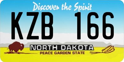 ND license plate KZB166