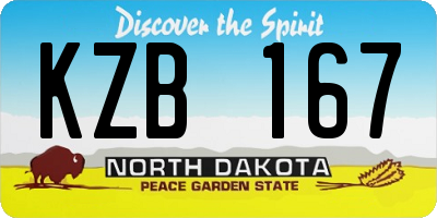 ND license plate KZB167
