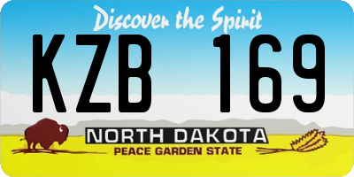 ND license plate KZB169