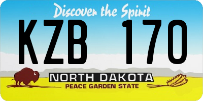 ND license plate KZB170