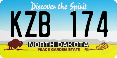 ND license plate KZB174