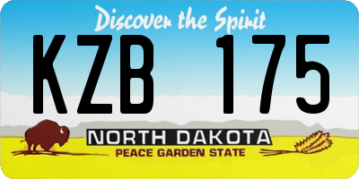 ND license plate KZB175