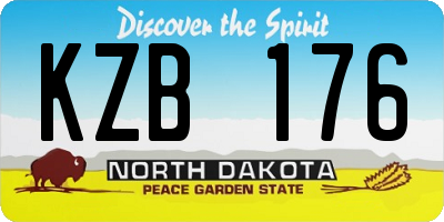 ND license plate KZB176