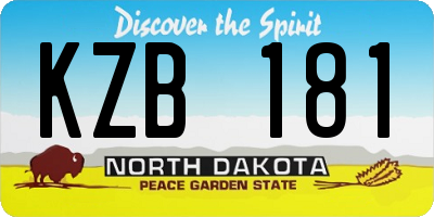 ND license plate KZB181