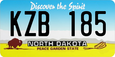 ND license plate KZB185