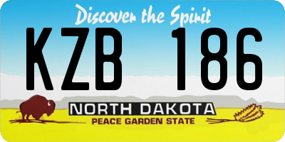 ND license plate KZB186