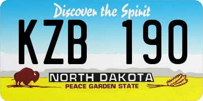 ND license plate KZB190