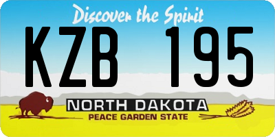 ND license plate KZB195