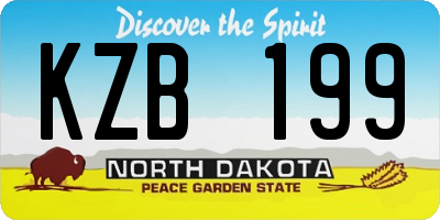 ND license plate KZB199